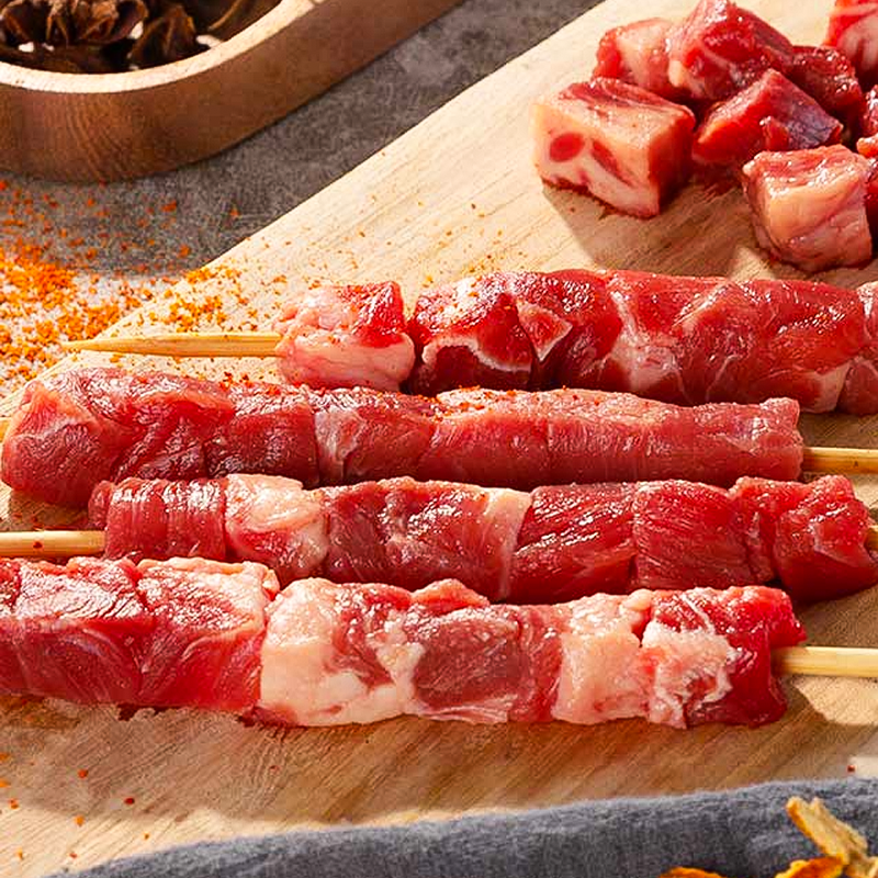 【冷冻】（xiên thịt bò）牛肉串1袋10串 200g